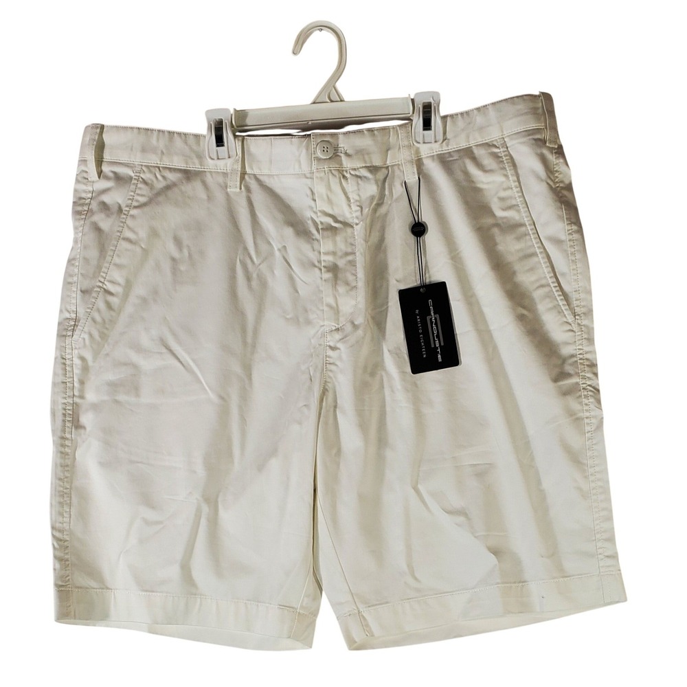 Carnoustie Aristo Eighteen Mens Golf‎ Shorts 40 Off White Cream Herringbone NWT